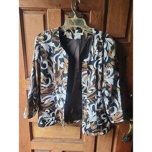 Dress barn Blazer Floral Leaf Print Size L
